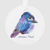 Alaskan Chick acrylic ornament w/QR_no Holid (voorkant)