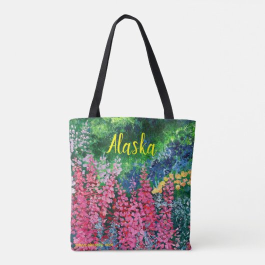 Alaskan Chick Canvas Canvas tas_Herfst Fireweed op Tote Bag (Achterkant)