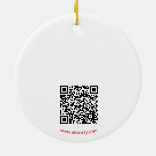 Alaskan Chick-keramisch ornament met QR_no-deksel