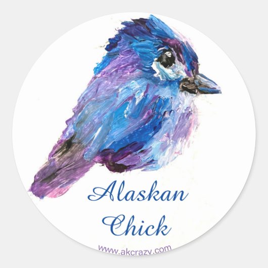 Alaskan Chick-ronde sticker (Voorkant)