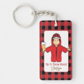 Alaskan Cruise Mannelijke Cartoon Funny Snow Gezeg Sleutelhanger (Voorkant)