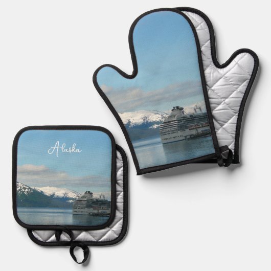 Alaskan Cruise Vacation Travel Photography Ovenwant & Pannenlap Set (Voorkant / Achterkant)