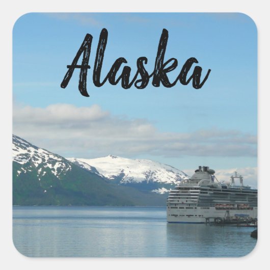 Alaskan Cruise Vacation Travel Photography Vierkante Sticker (Voorkant)