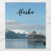 Alaskan Cruise Vacation Travel Photography Wijn Etiket (Enkel label)
