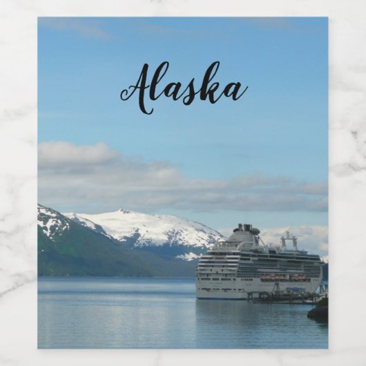 Alaskan Cruise Vacation Travel Photography Wijn Etiket (Enkel label)
