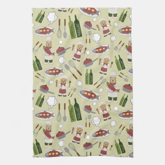 Alaskan Culinal Grizzly Honey Kitchen Towels Theedoek (Verticaal)