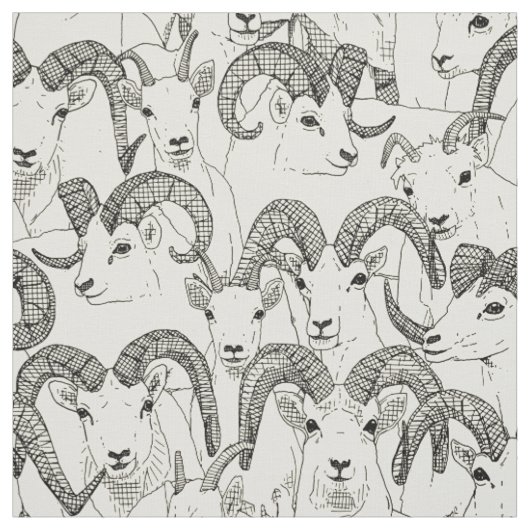 Alaskan Dall schaap zwarte parel Stof (Swatch)