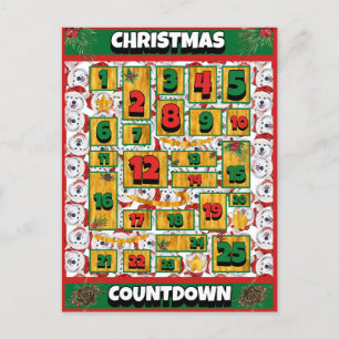 Alaskan Dog Countdown Kerst Adventkalender Feestdagenkaart
