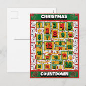 Alaskan Dog Countdown Kerst Adventkalender Feestdagenkaart (Voorkant / Achterkant)