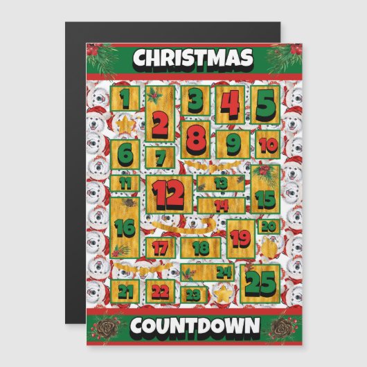 Alaskan Dog Counting Kerstmis Advent Calendar (Voorkant / Achterkant)