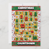 Alaskan Dog Counting Kerstmis Advent Calendar Feestdagenkaart (Voorkant)