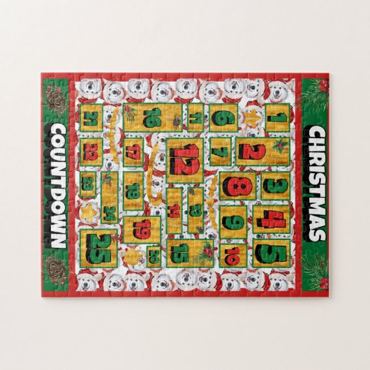 Alaskan Dog Counting Kerstmis Advent Calendar Legpuzzel (Horizontaal)