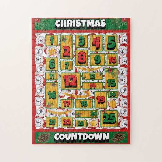 Alaskan Dog Counting Kerstmis Advent Calendar Legpuzzel (Verticaal)