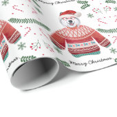 Alaskan Dog die kerstfeestvieren draagt Cadeaupapier (Rol Hoek)