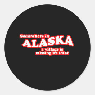Alaskan, dorpsidioot ronde sticker