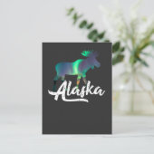 Alaskan eland met Aurora Borealis cadeau Briefkaart (Staand voorkant)