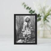 Alaskan Eskimo-meisje in traditionele bontkleding Briefkaart (Staand voorkant)