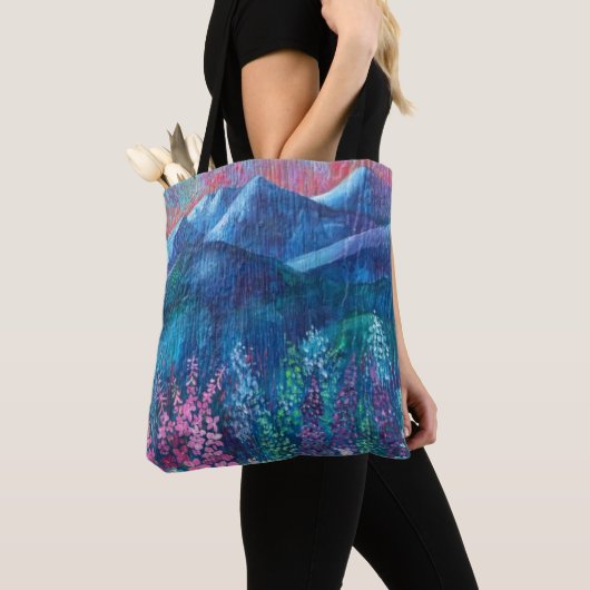 Alaskan Fireweed Burst en Herfst Fireweed Tote Bag (Dichtbij)