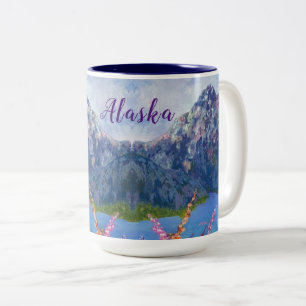 Alaskan Fireweed Mountain 15oz Coffee-Mok Tweekleurige Koffiemok