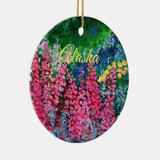 Alaskan Fireweed Ornament_ALASKA eCeramic Ornament (Rechts)