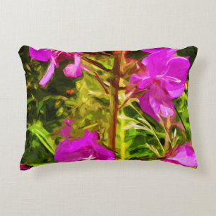 Alaskan Fireweed Pink Wildflower Abstract Accent Kussen