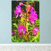 Alaskan Fireweed Pink Wildflower Abstract Canvas Afdruk (Insitu (Houten vloer))
