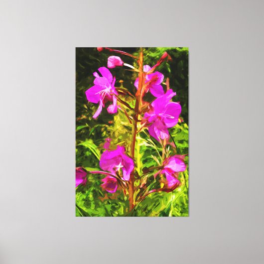 Alaskan Fireweed Pink Wildflower Abstract Canvas Afdruk (Voorkant)