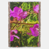 Alaskan Fireweed Pink Wildflower Abstract Deken (Voorkant Verticaal)
