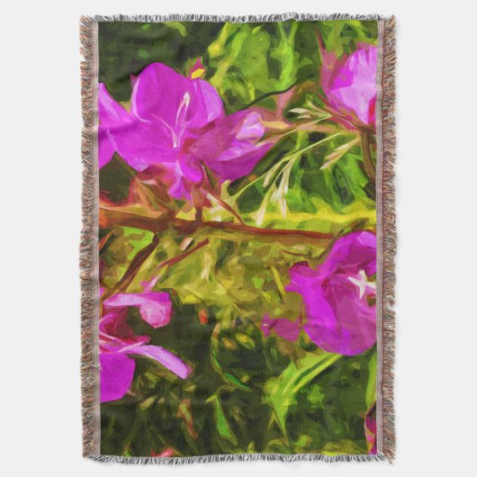 Alaskan Fireweed Pink Wildflower Abstract Deken (Voorkant Verticaal)