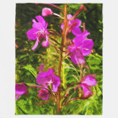 Alaskan Fireweed Pink Wildflower Abstract Fleece Deken (Voorkant)