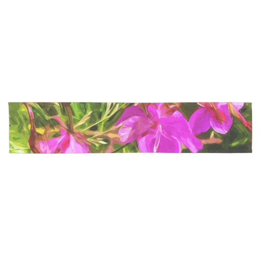 Alaskan Fireweed Pink Wildflower Abstract Korte Tafelloper (Horizontaal)