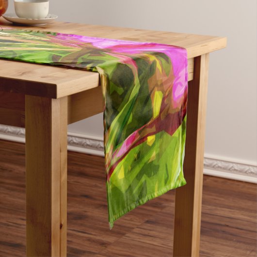 Alaskan Fireweed Pink Wildflower Abstract Korte Tafelloper (Voorbeeld)