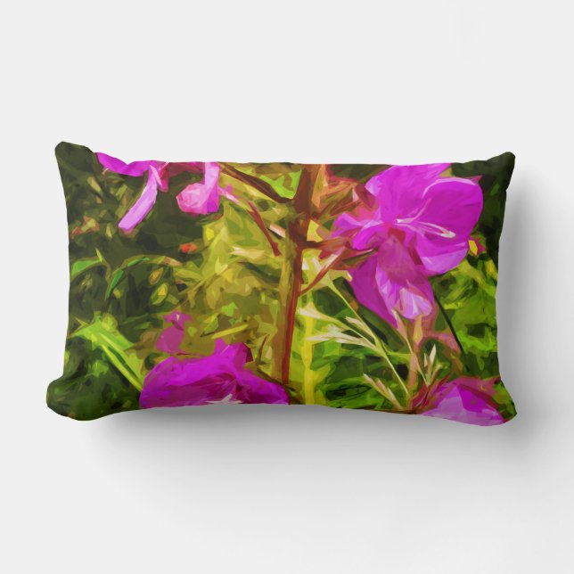 Alaskan Fireweed Pink Wildflower Abstract Kussen (Voorkant)