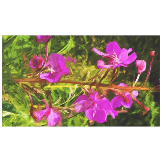 Alaskan Fireweed Pink Wildflower Abstract Tafelkleed (Voorkant (Horizontaal))