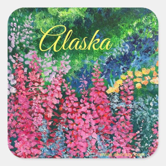 Alaskan Fireweed Square Sticker (Voorkant)