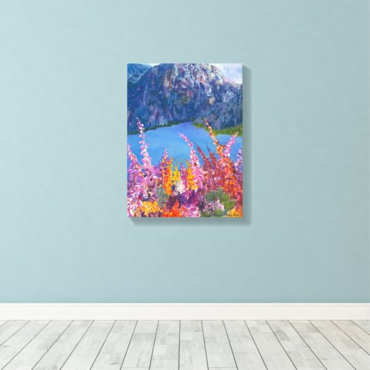 Alaskan Fireweed Stretched Canvas afdrukken (Insitu (Houten vloer))
