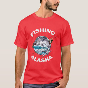 Alaskan Fish Alaska's Wilde zalm Souvenir Vist T-shirt