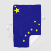 Alaskan Flag Golf Towel Golfhanddoek (Insitu)