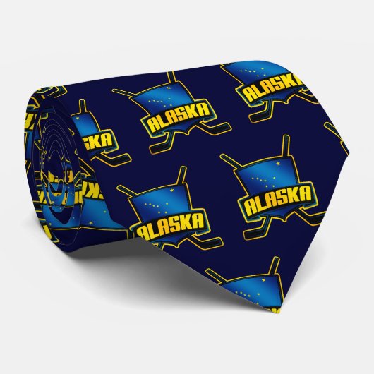 Alaskan Flag Ice Hockey Stropdas (Opgerold)