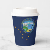 Alaskan Flag & Seal, Flag of Alaska Papieren Bekers (Achterkant)