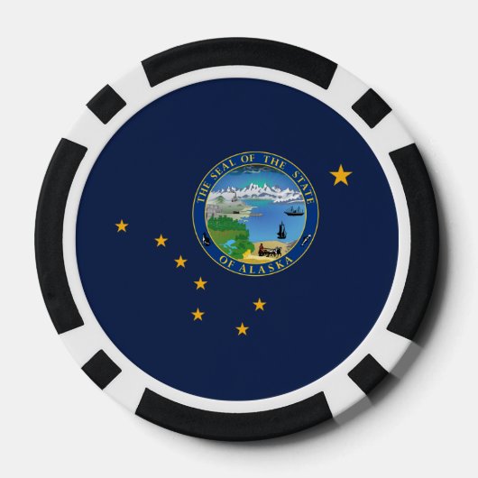 Alaskan Flag & Seal, Flag of Alaska Poker Chips (Achterkant)