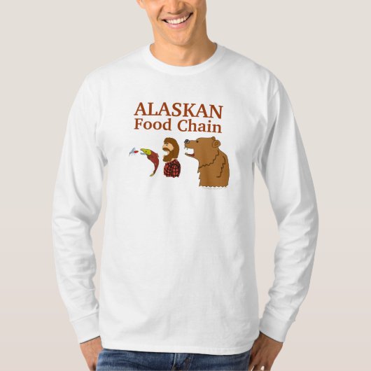 Alaskan Food Chain Funny Alaska Souvenir T-shirt (Voorkant)