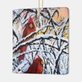 Alaskan Frozen Cardinals Holiday Ornament (Links)