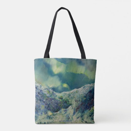 Alaskan Glacial Reflections & Borealis canvas tas (Achterkant)
