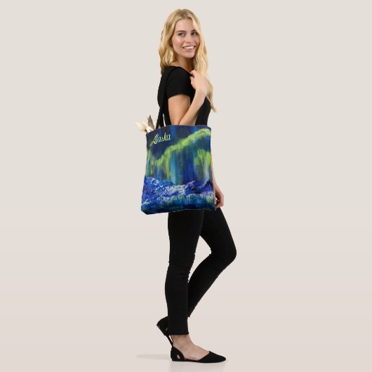 Alaskan Glacial Reflections & Borealis canvas tas (Op model)