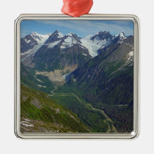 Alaskan Glacier-Carved Valley Metalen Ornament (Voorkant)