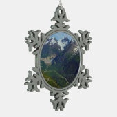 Alaskan Glacier-Carved Valley Tin Sneeuwvlok Ornament (Links)