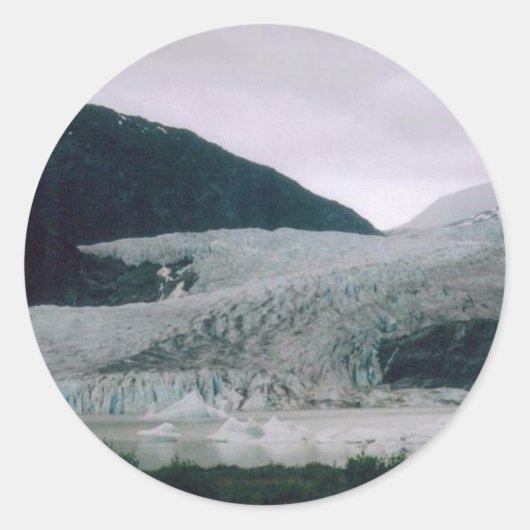 Alaskan Glacier Ronde Sticker (Voorkant)