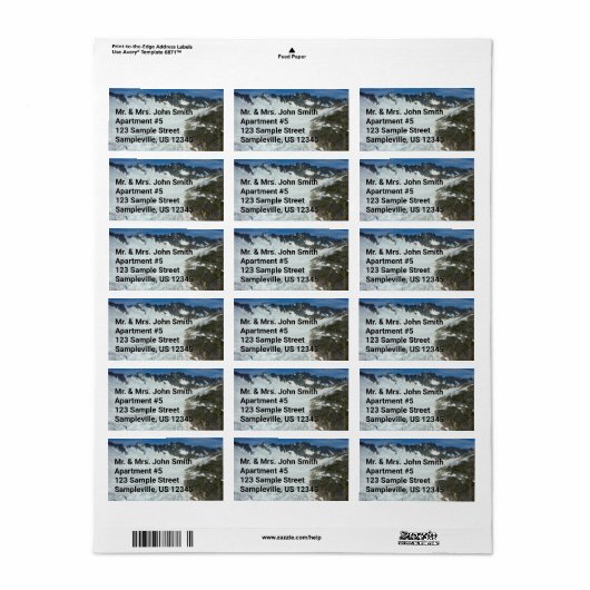 Alaskan Glacier Schilderachtig Reislandschap Etiket (Full Sheet)