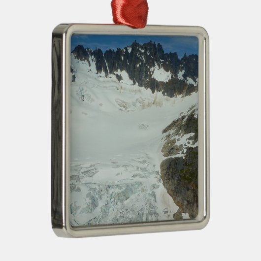 Alaskan Glacier Schilderachtig Reislandschap Metalen Ornament (Rechts)